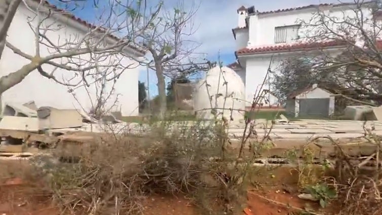 Un tornado arrasa Conil y provoca varios destrozos de pinares, muros y techos