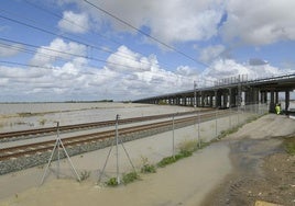 La circulación de los trenes entre Cádiz y Sevilla queda interrumpida por las inundaciones