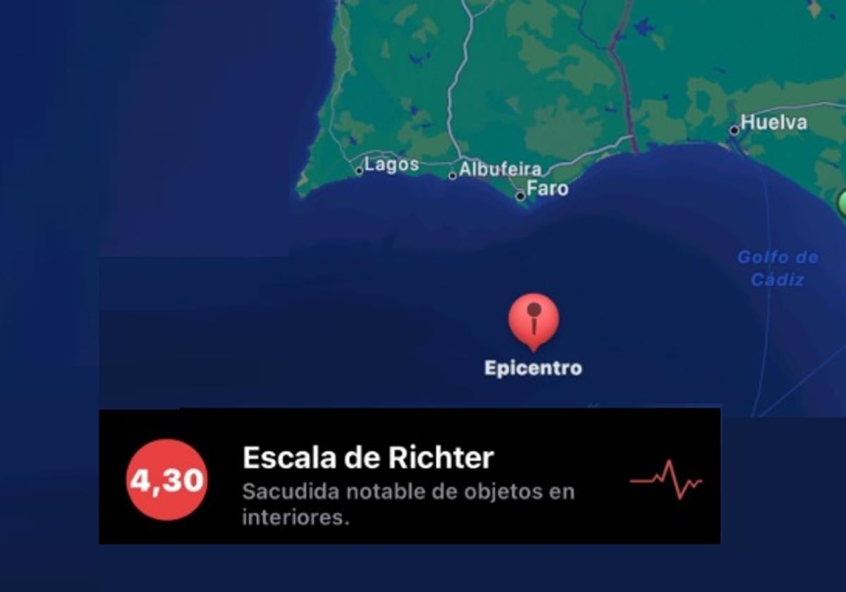 El epicentro del terremoto está a una profundidad de 8 kilómetros bajo el nivel del mar.