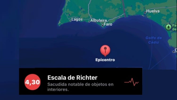 Un terremoto de magnitud 4.3 sacude el Golfo de Cádiz
