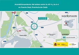 Paso adelante para mejorar el tráfico entre la AP-4 y la A-4 a la altura de Puerto Real