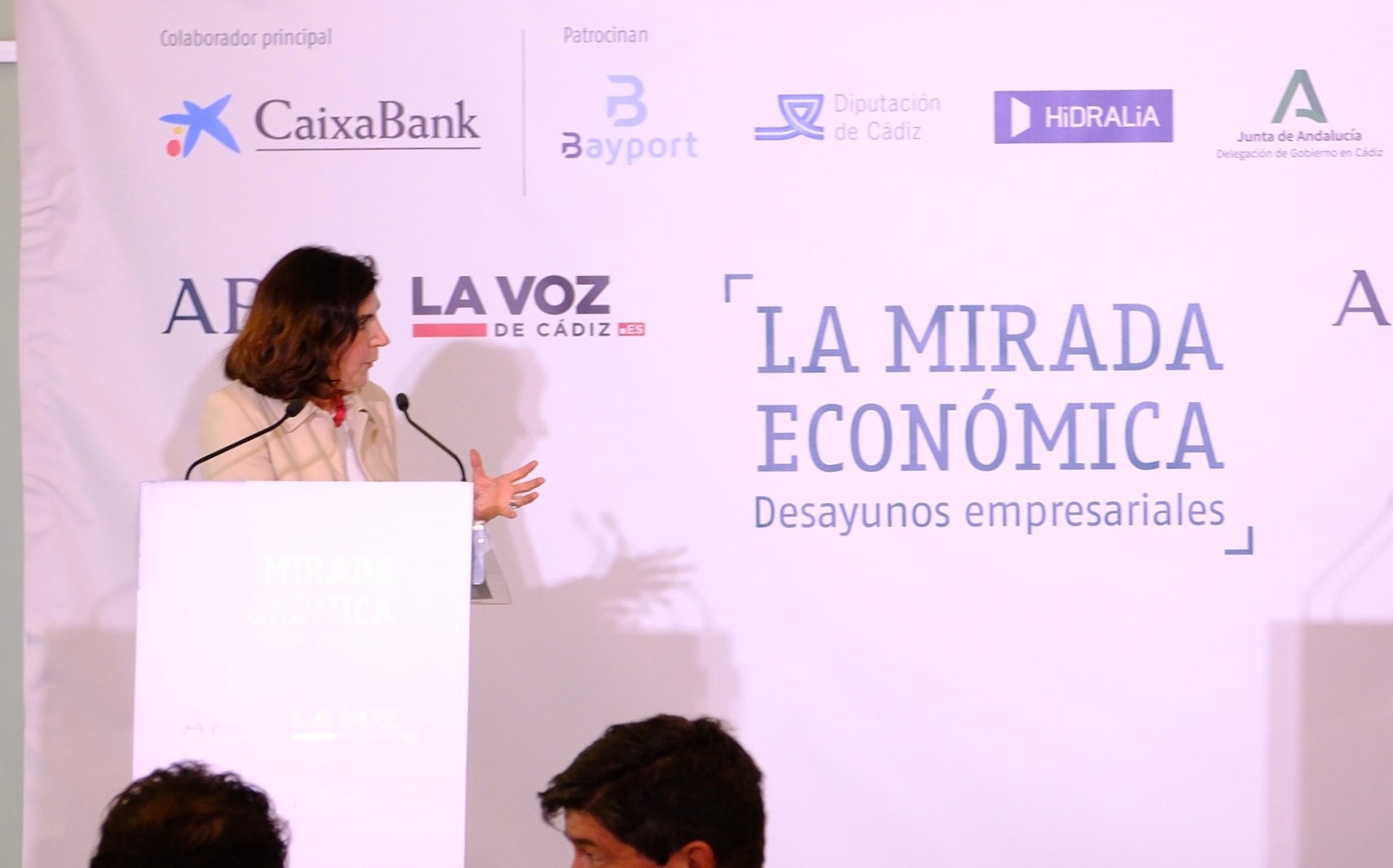 La consejera de Empleo, Rocío Blanco, en La Mirada Económica de ABC y LA VOZ de Cádiz