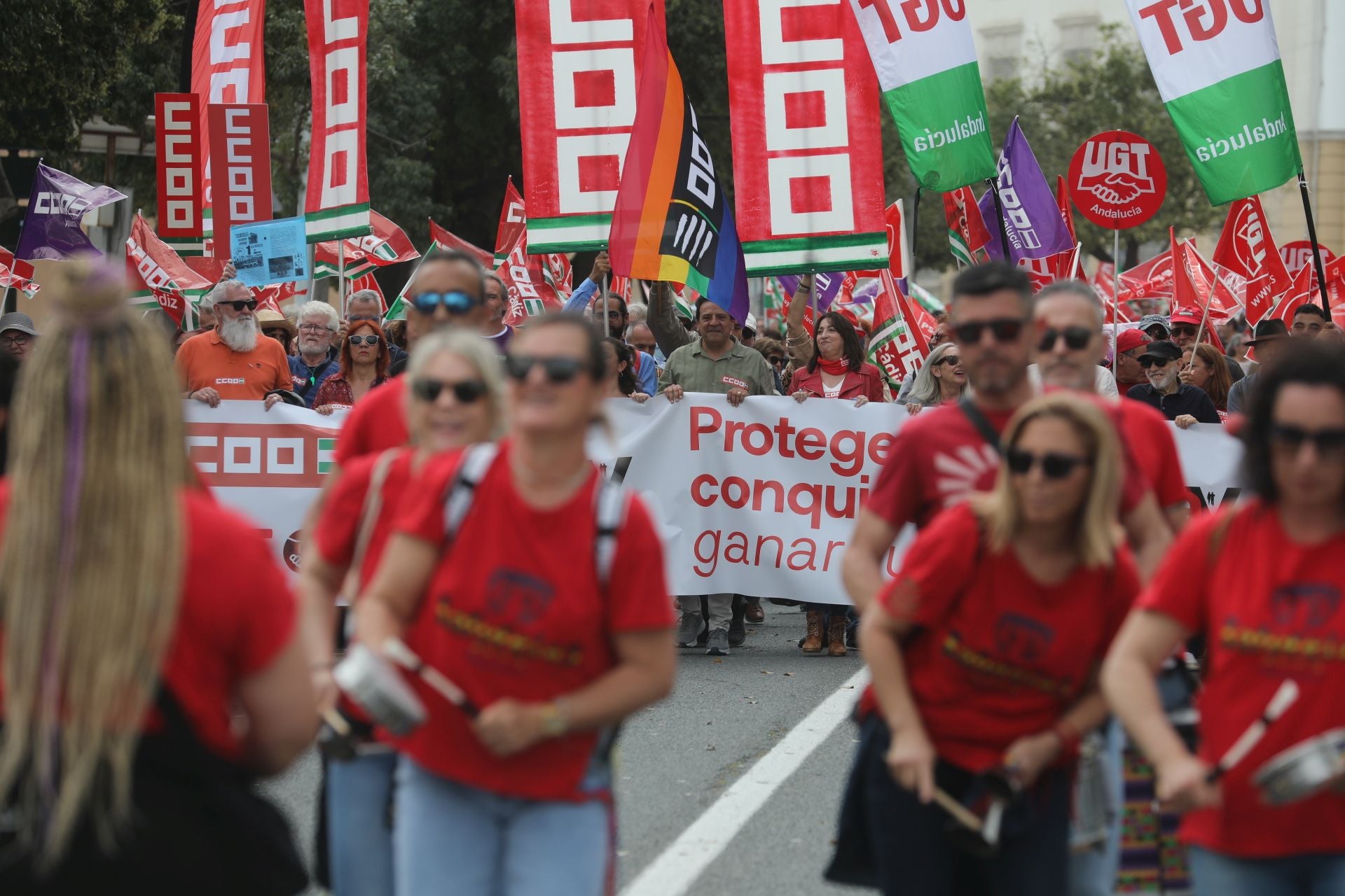 Fotos: Así han sido las dos manifestaciones del Primero de Mayo en Cádiz