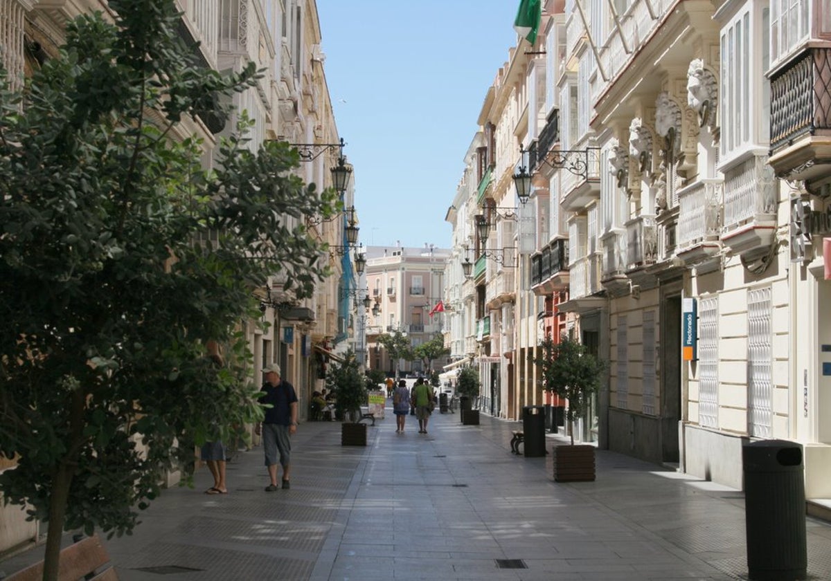 Calle Ancha de Cádiz dond estaba ubicada la Joyería Prevost
