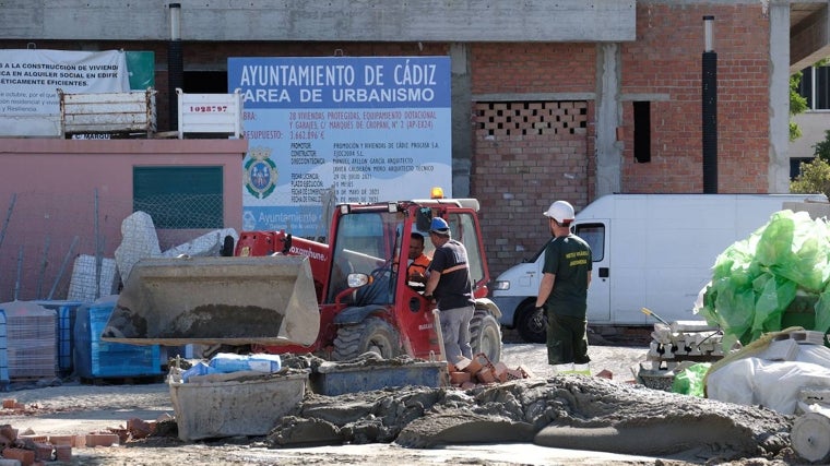Empleados de la construcción en Cádiz