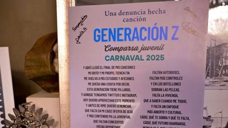 La denuncia hecha canción presentada al alcalde de Cádiz por una comparsa juvenil: «Son de Cádiz y sienten Cádiz...»