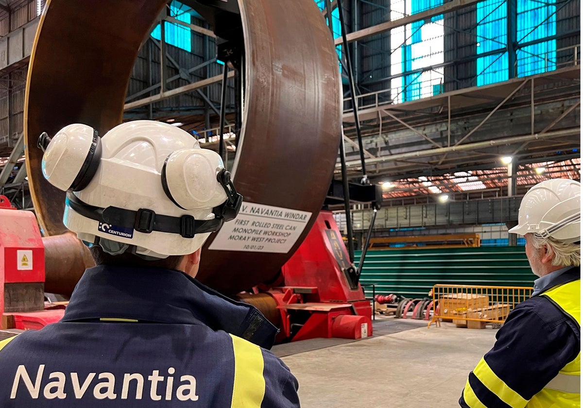Construcción de estructuras en Navantia para la eólica-marina