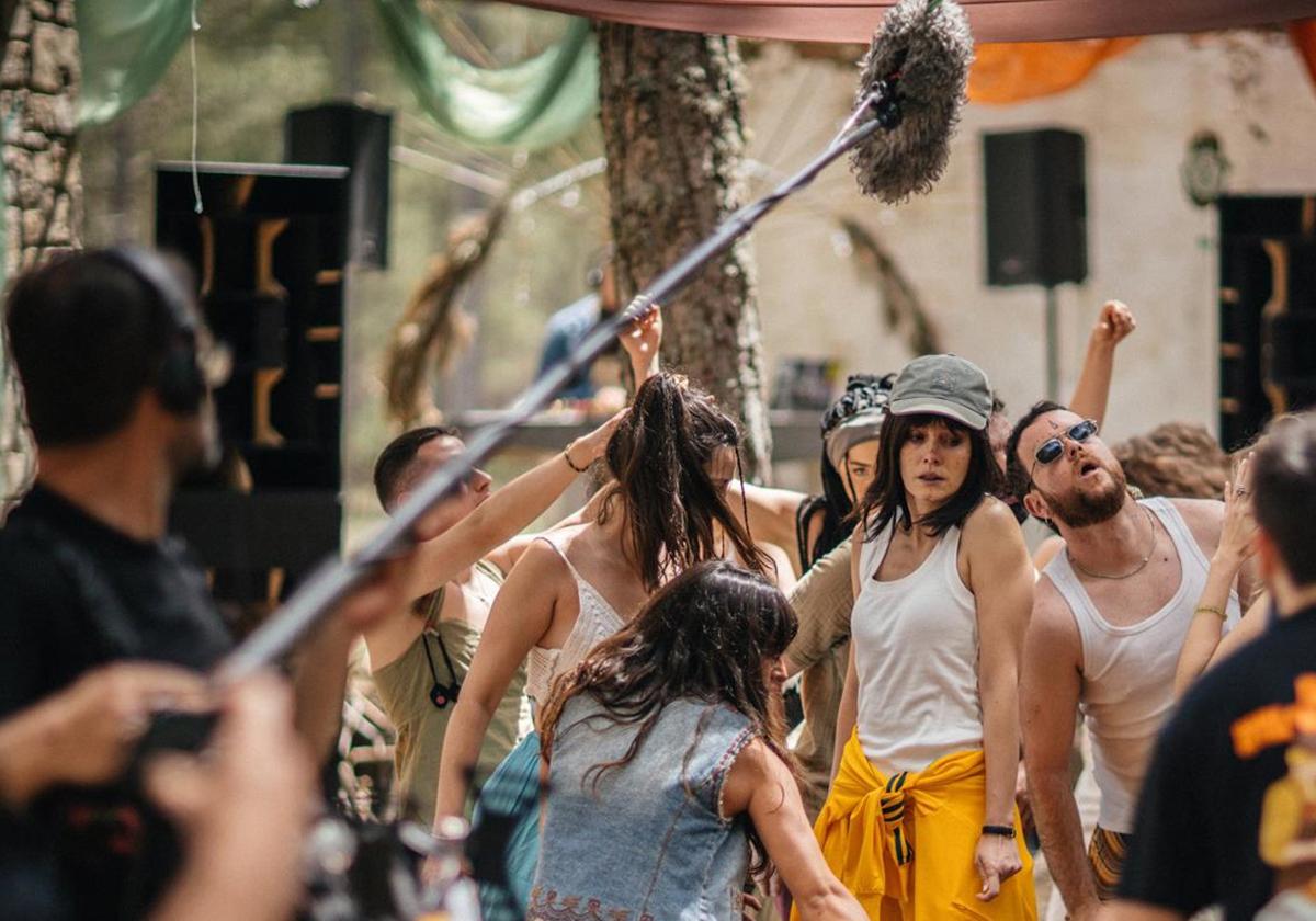 La actriz Esther Acebo en el rodaje de la película 'Al final todo va a estar bien' en Cádiz