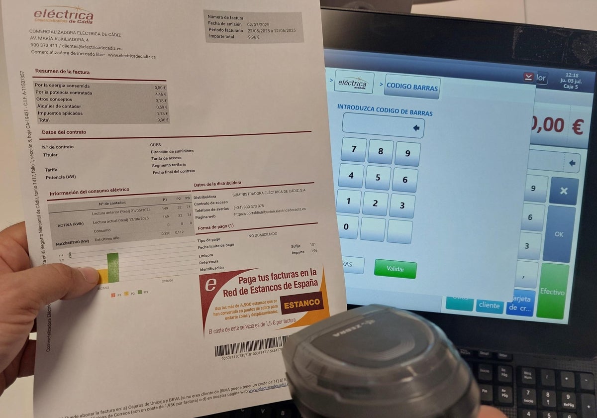 Eléctrica de Cádiz permitirá a sus clientes el pago de facturas en más de 4.500 estancos