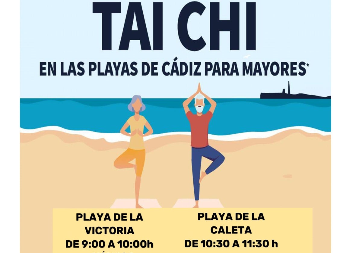 Comienzan los talleres de taichí para mayores de 60 en las playas de Cádiz