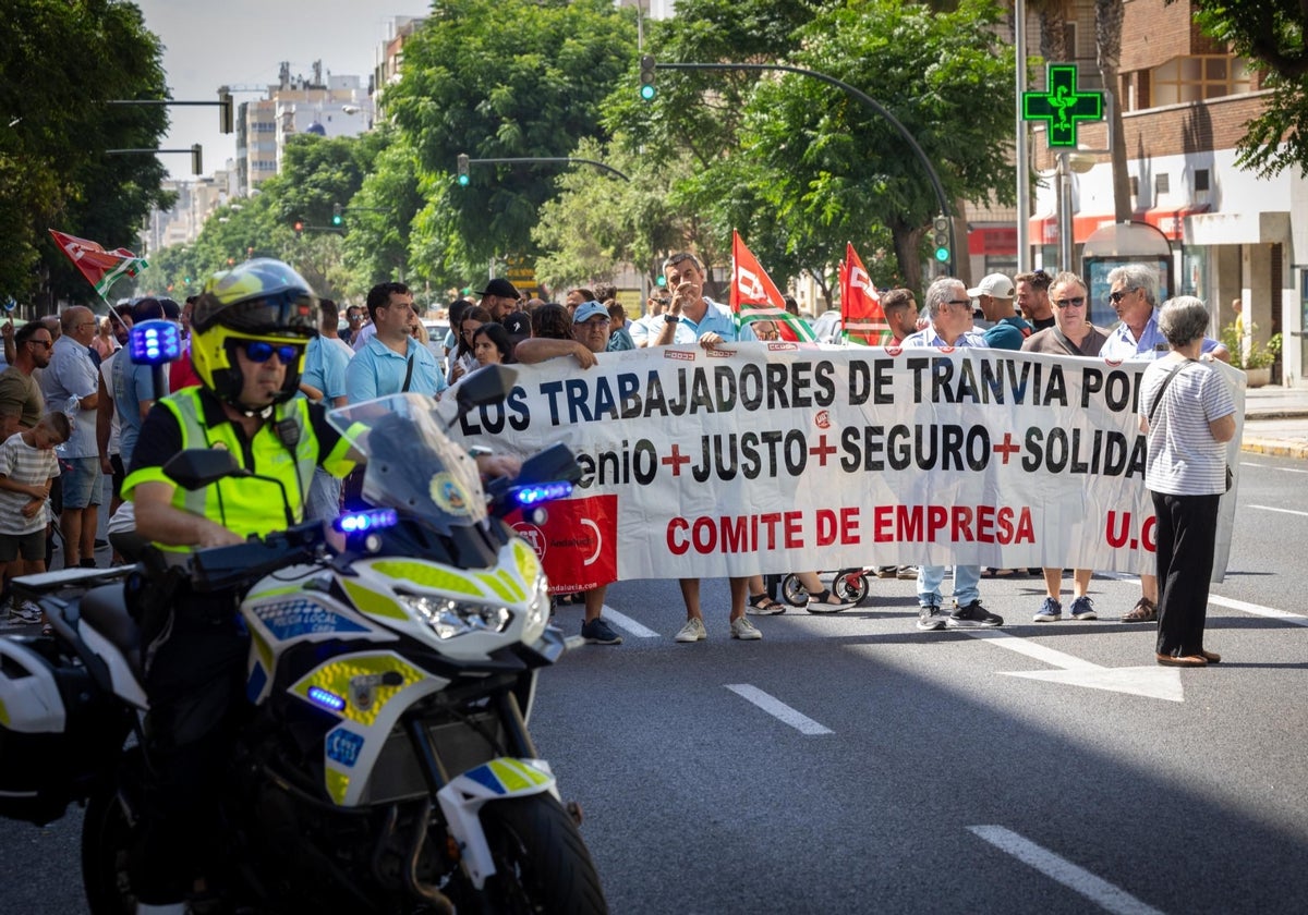 Manifestación de trabajadores de autobuses