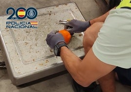 Camuflaban bolas de hachís como naranjas hechas con látex para no ser pillados en sus descargas en El Palmar