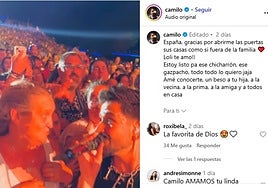 Camilo cumple el sueño de una mujer que asistió a su concierto de Chiclana: «¡Estoy listo para ese chicharrón!»