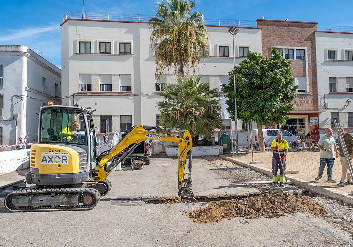 Obras en la plaza Manolo Santander