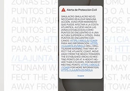 El mensaje ES-Alert de aviso de maremoto llegó a los móviles a las 10:14 horas