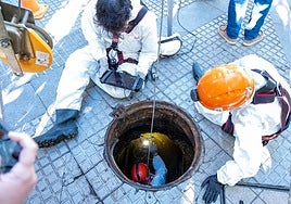 Aguas de Cádiz utiliza un dron para controlar el estado de los colectores