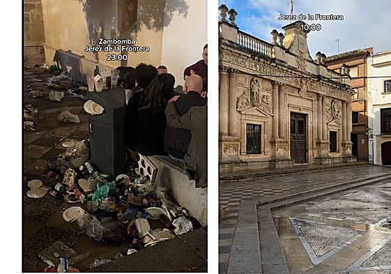Así se ven las calles de Jerez antes y después de una zambomba