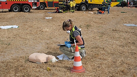 Fotos: Las imágenes del simulacro de accidente aéreo en Jerez