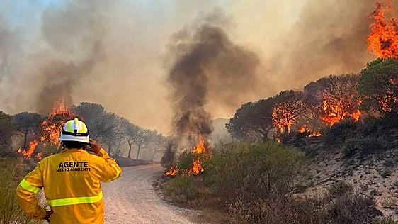 Antonio, vecino de Barbate afectado por el incendio: «Preparaba la nevera para ir a la playa, vi el fuego y me quedé en mi casa»