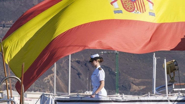 La Princesa Leonor llega a Las Palmas de Gran Canaria a bordo del 'Juan Sebastián de Elcano'