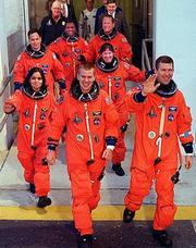 Foto tomada el 16 de enero a los miembros de la tripulación del Columbia