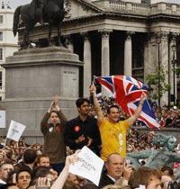 Alegría en Trafalgar Square