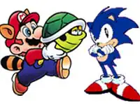 dejar Proporcional Mago Mario Bros y Sonic juntos en un videojuego