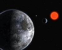 Recreación artística del planeta habitable descubierto fuera del Sistema Solar. /ESO