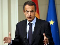 El presidente español, José Luis Rodríguez Zapatero, durante la rueda de prensa del balance final de la cumbre del G-20 en Washington./ Efe