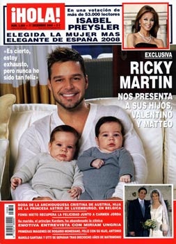 Ricky Martin presenta a sus hijos, Valentino y Matteo