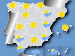 Mapa con las predicciones del tiempo para hoy. /Canal Meteo