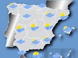 Mapa con als previsiones del tiempo. / Canal Meteo