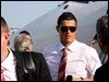 Cristiano Ronaldo, a su llegada a Roma con el resto de la expedición del Manchester / EFE