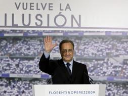 Florentino Pérez, durante la presentación de su candidatura./AP