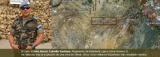 Un militar español muerto y cinco heridos al explotar una mina en Afganistán