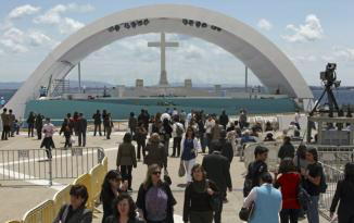 EFE  Vista del altar donde el Papa celebrará esta tarde la misa