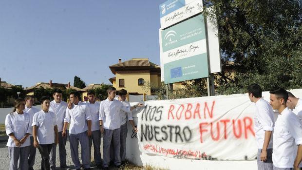 Imagen de archivo de una protesta de los alumnos de La Cónsula de Málaga