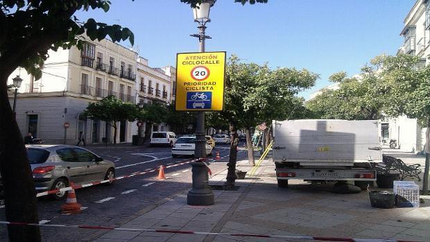 Calle Corredera, en el centro de Jerez