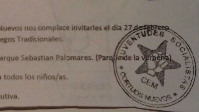 Invitación para que los escolares participaran en juegos tradicionales en 2015.