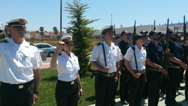 Ensayo de desfile militar en Rota (Ayuntamiento)