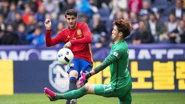 Morata, durante el partido ante Corea.