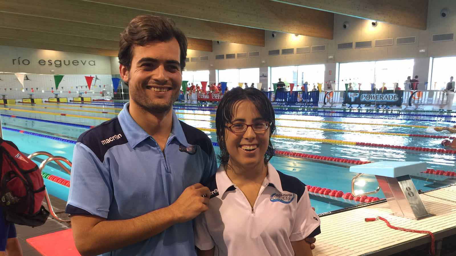 Mercedes Rodríguez con su entrenador, Antonio Ramos