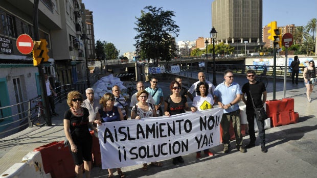 Protesta realizada este jueves por la plataforma de afectados