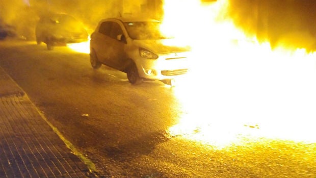 Coche quemado en Barbate