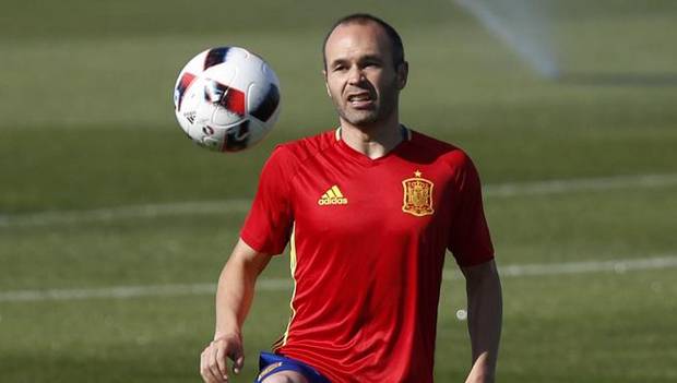 Andrés Iniesta, en un entrenamiento.