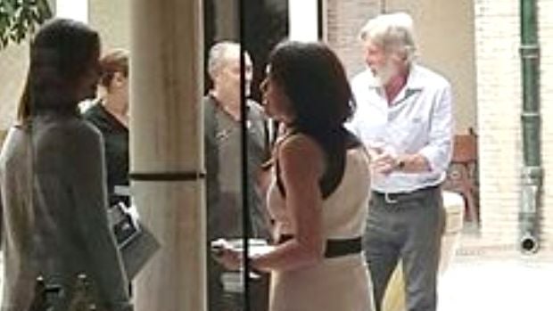 Harrison Ford y su mujer Calista Flockhart, en el Parador de Carmona/ABC