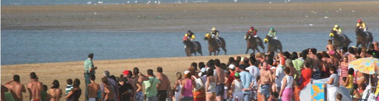 Carrera de caballos por la playa de Sanlúcar de Barrameda