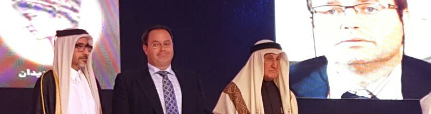 Ignacio Ferrando, durante la recepción del premio en Qatar