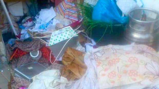 Un ejemplo de la basura acumulada en las casas ocupadas de Carrión