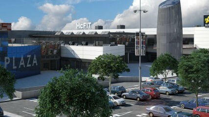 Imagen virtual del complejo comercial Jaén Plaza.